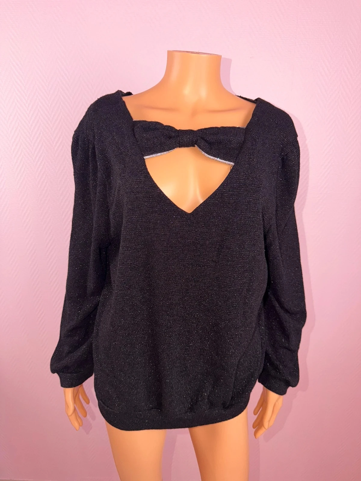 T-shirt femme brillant style pull léger jamais mis